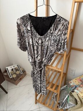 INC International Concepts Black and White Snake Print Dress